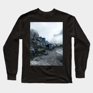 Buildings In The Foggy Mountains Long Sleeve T-Shirt